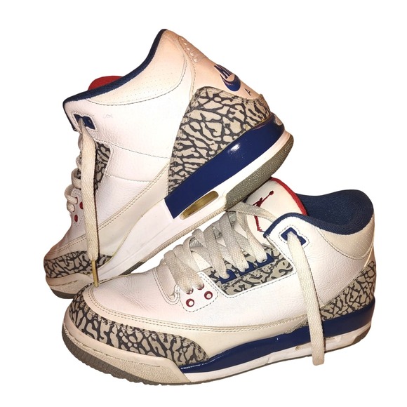 Nike Air Jordan 3 Retro Sport Sneakers Shoes Size 6Y Boys Blue 854261-106 2016 - Picture 3 of 8